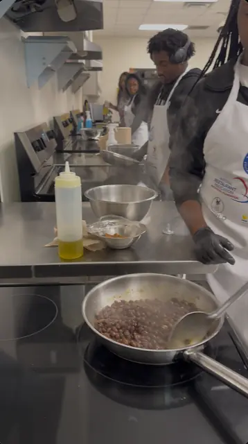Adobo beans on the stove